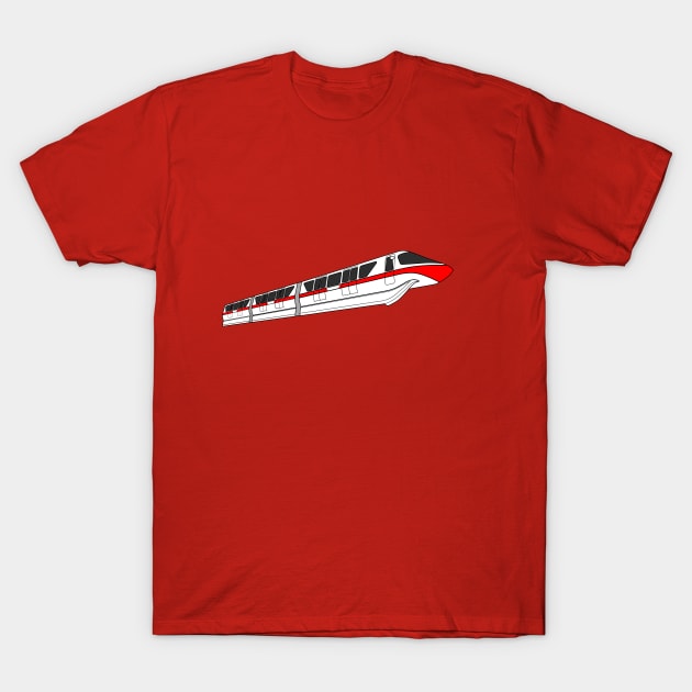 Red Monorail Line II T-Shirt by FandomTrading